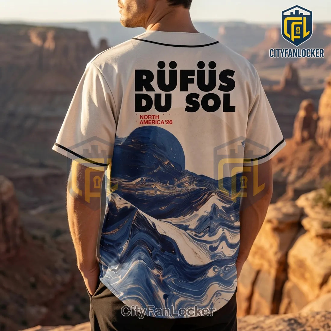 Rufus Du Sol 2026 Tour Cream Baseball Jersey