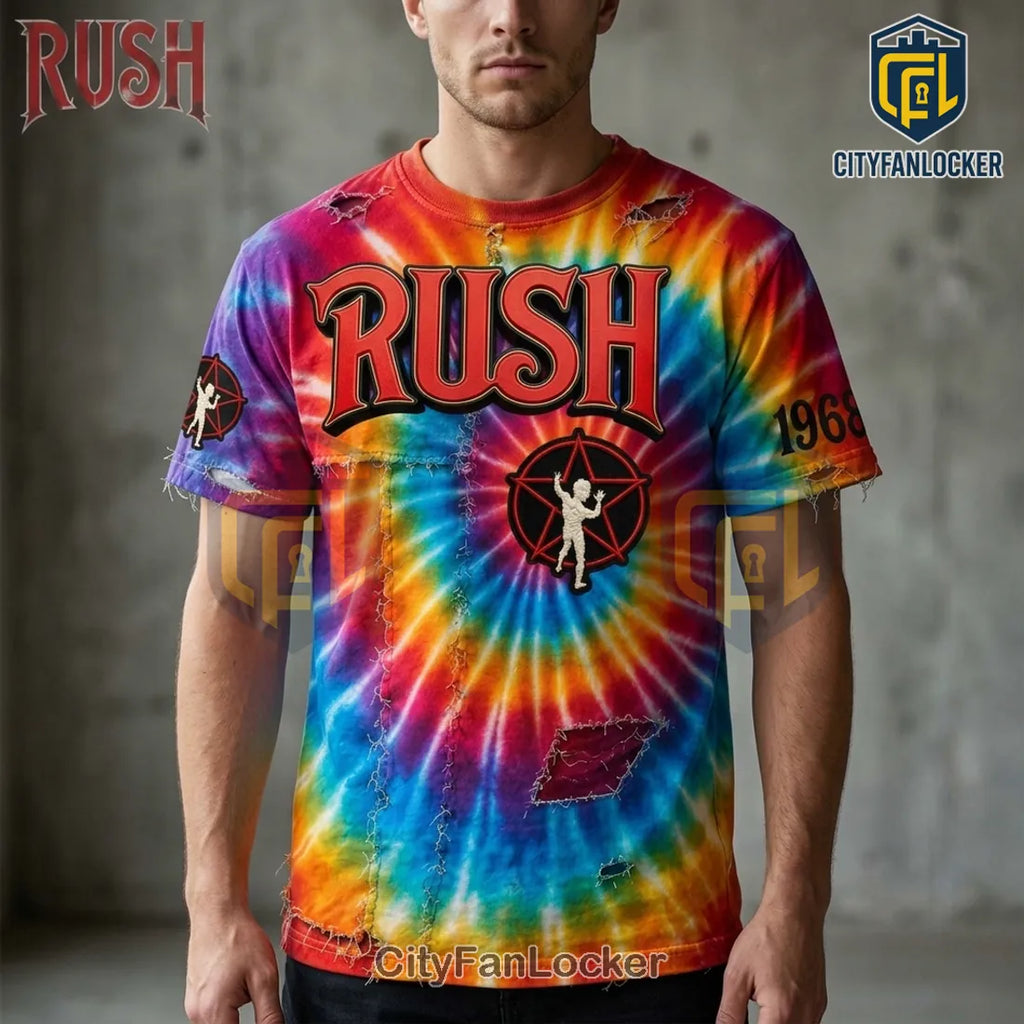 Rush 1968 Starman Premium Wash Distressed T-Shirt