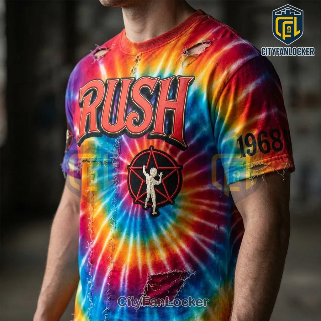Rush 1968 Starman Premium Wash Distressed T-Shirt