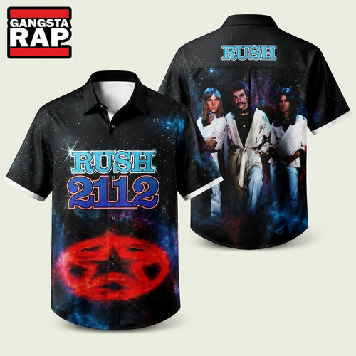 Rush Band 2112 Album Black Hawaiian Shirt, Music Hawaiian Shirt
