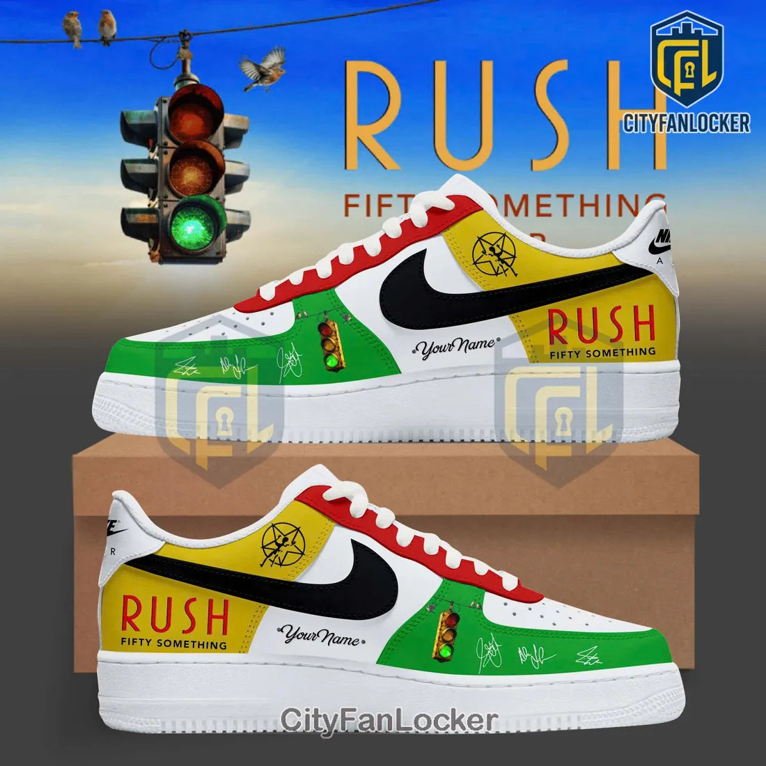 Rush Fifty Something Tour 2026 Custom Air Force 1 Sneakers