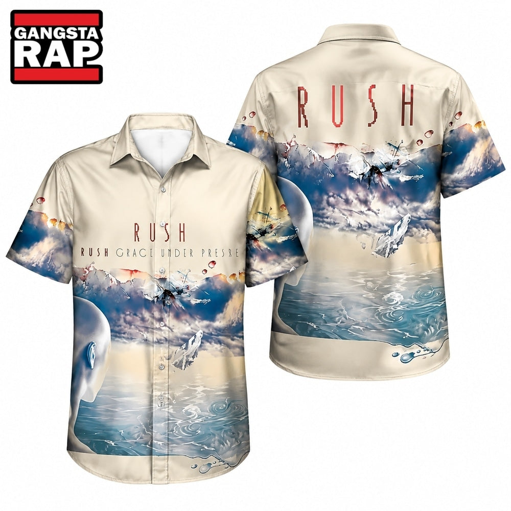 Rush Rock Band Grace Under Pressure Album Hawaiian Shirt, Music Hawaiian Shirt