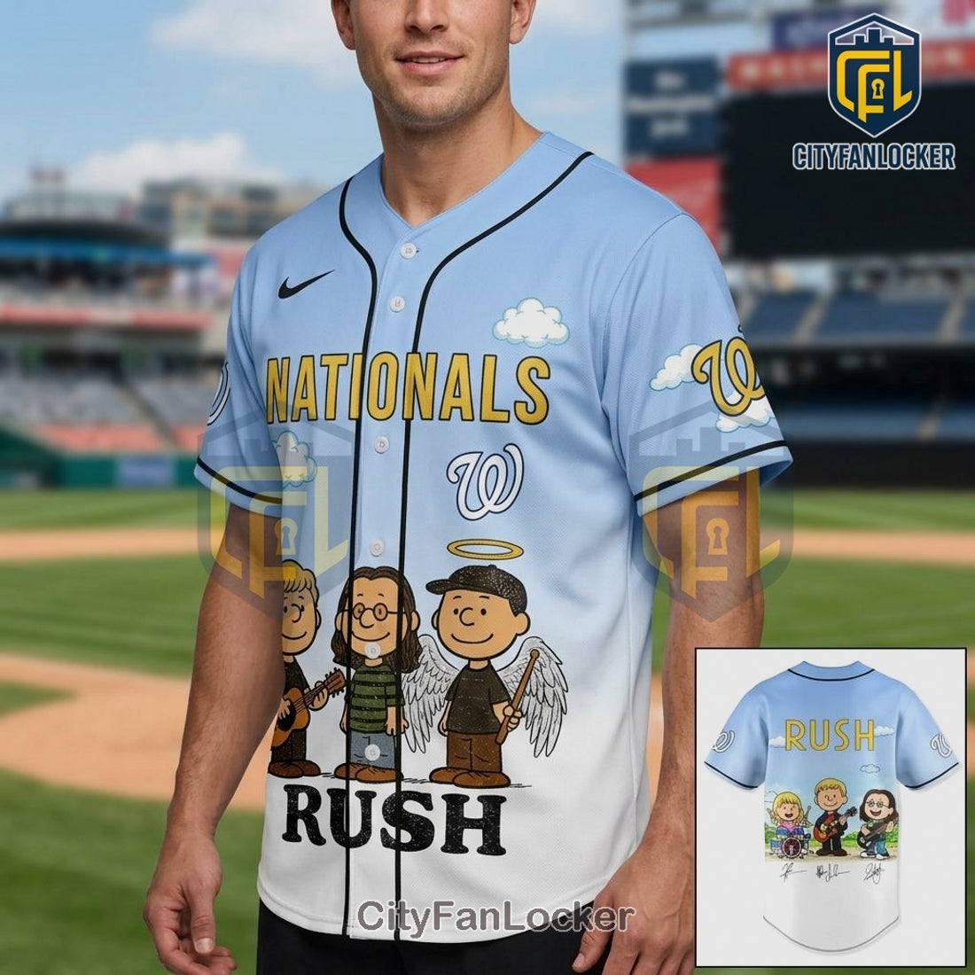 Rush Washington Nationals Fifty Something World Tour Baseball Jersey