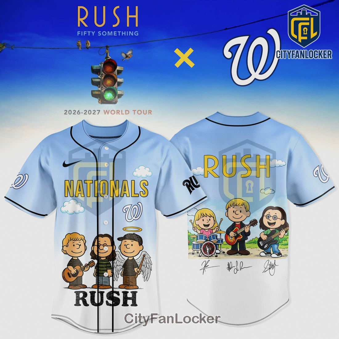 Rush Washington Nationals Fifty Something World Tour Baseball Jersey