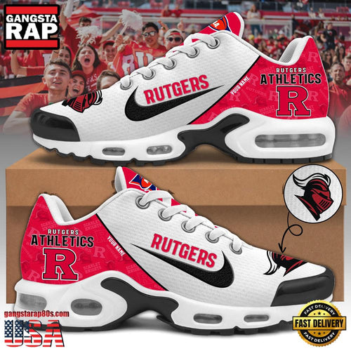 NCAA Custom Name Rutgers Football Mascot Symbol Air Max Plus Shoes Running Sneakers