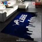 [SALE] Detroit Lions Skyline NFL Team Logos Area Rug, Living Room Rug - Indoor Outdoor Rugs