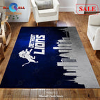 [SALE] Detroit Lions Skyline NFL Team Logos Area Rug, Living Room Rug - Indoor Outdoor Rugs
