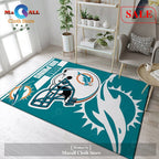 [SALE] Miami Dolphins NFL Team Logo Helmet Nice Gift Home Decor Rectangle Area Rug - Indoor Outdoor Rugs