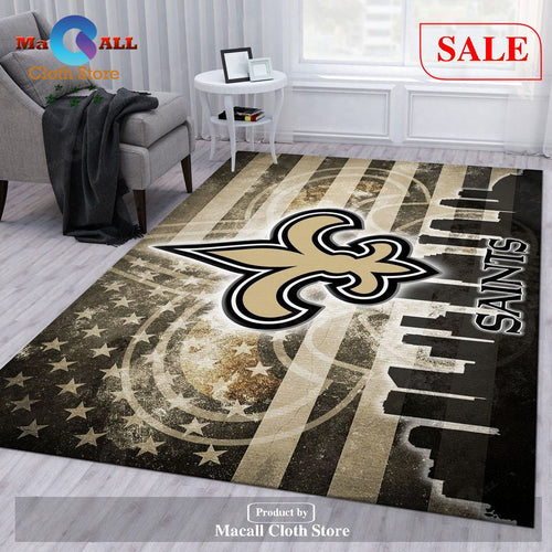 [SALE] New Orleans Saints NFL Area Rug Living Room Rug Home US Decor - Indoor Outdoor Rugs