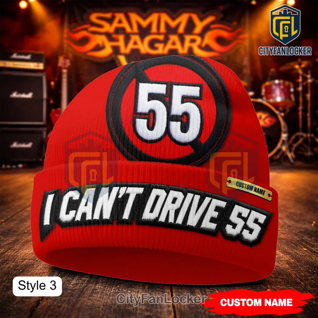 Sammy Hagar The Best of All Worlds Personalized Flame Rock Music Beanie Hat