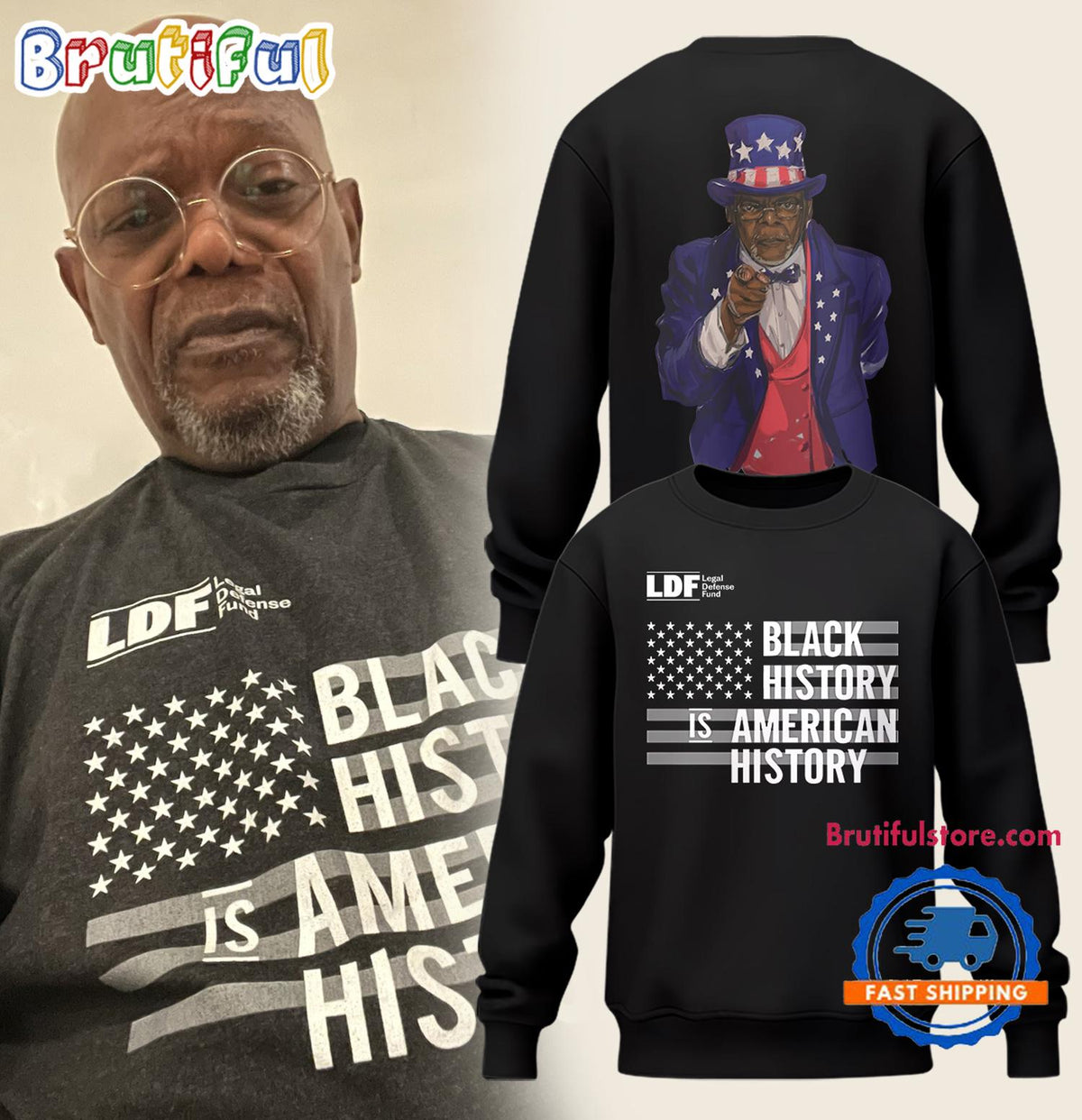Samuel L. Jackson Graphics Black History Limited Edition Hoodie T-Shirt