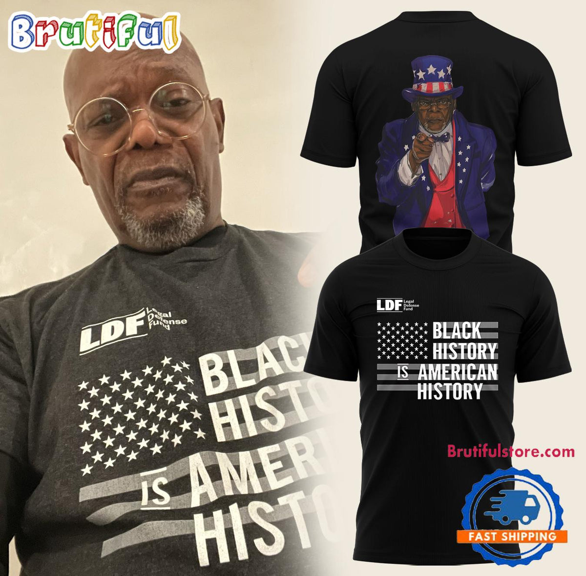 Samuel L. Jackson Graphics Black History Limited Edition Hoodie T-Shirt