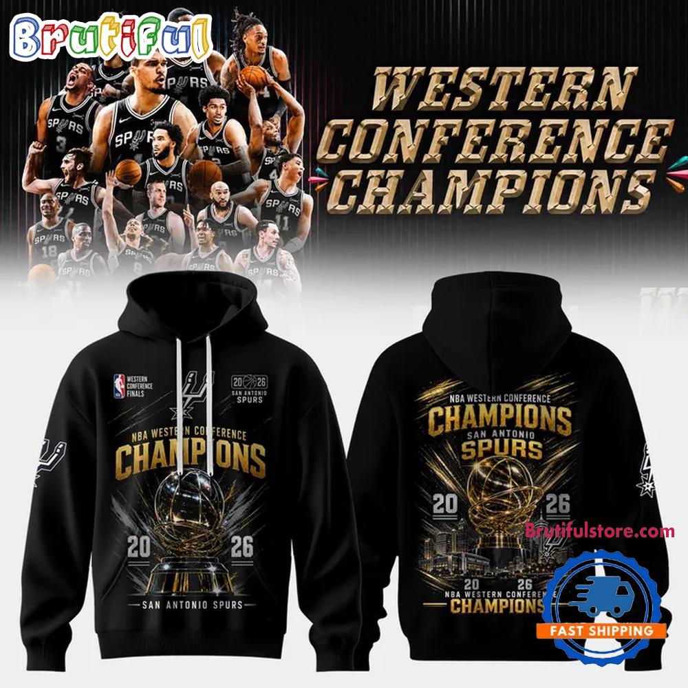 San Antonio Spurs 2026 NBA Western Conference Champions Limited Edition Hoodie T-Shirt