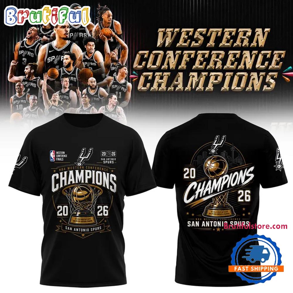San Antonio Spurs 2026 NBA Western Conference Champions Limited Edition Hoodie T-Shirt