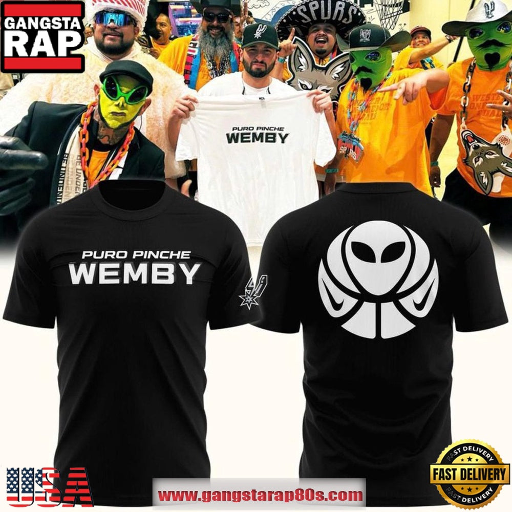 San Antonio Spurs 2026 Puro Pinche WEMBY Black Shirt