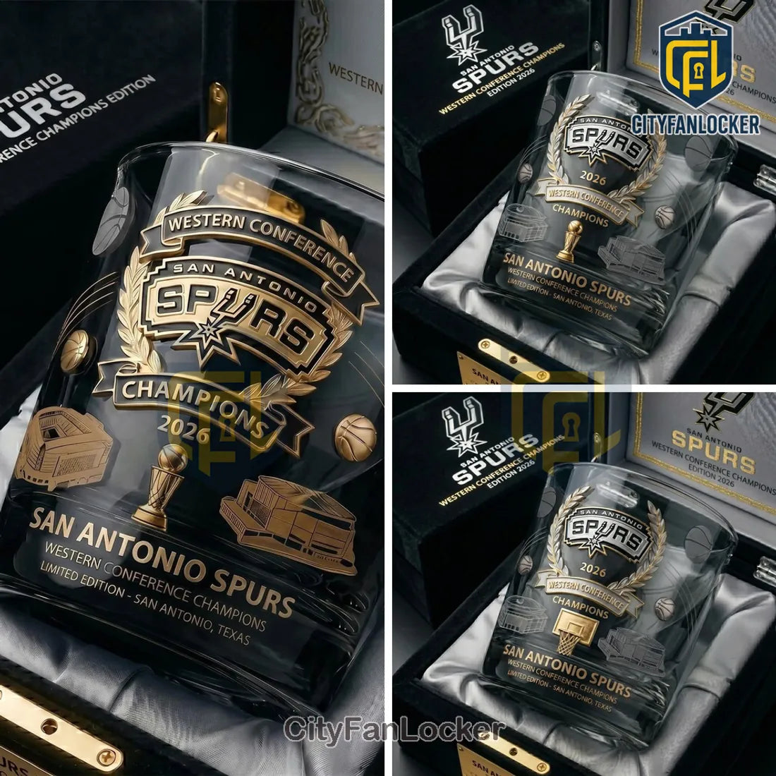 San Antonio Spurs 2026 Western Conference Champions Whiskey Glass