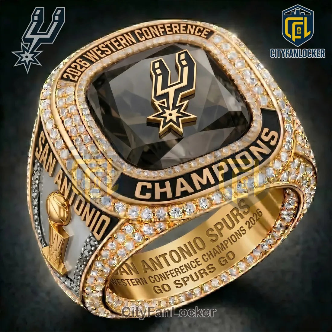 San Antonio Spurs 2026 Western Conference Championship Gold Ring