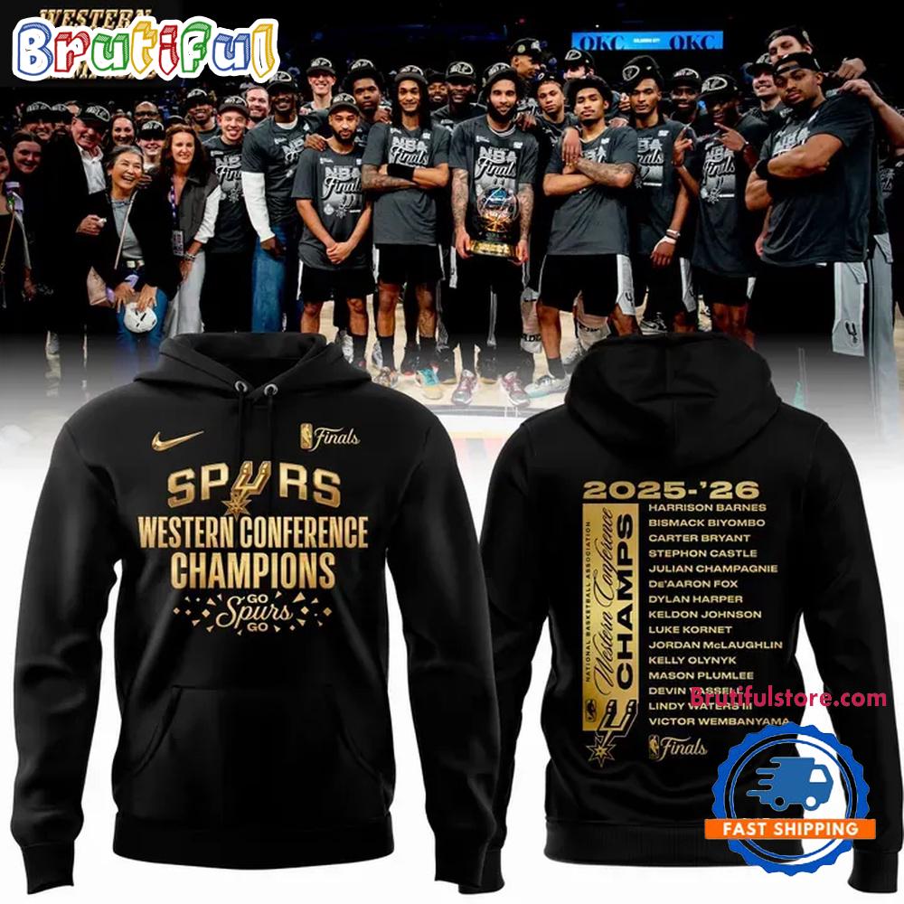 San Antonio Spurs 2026 Western Conference Finals Champions Golden Hoodie T-Shirt