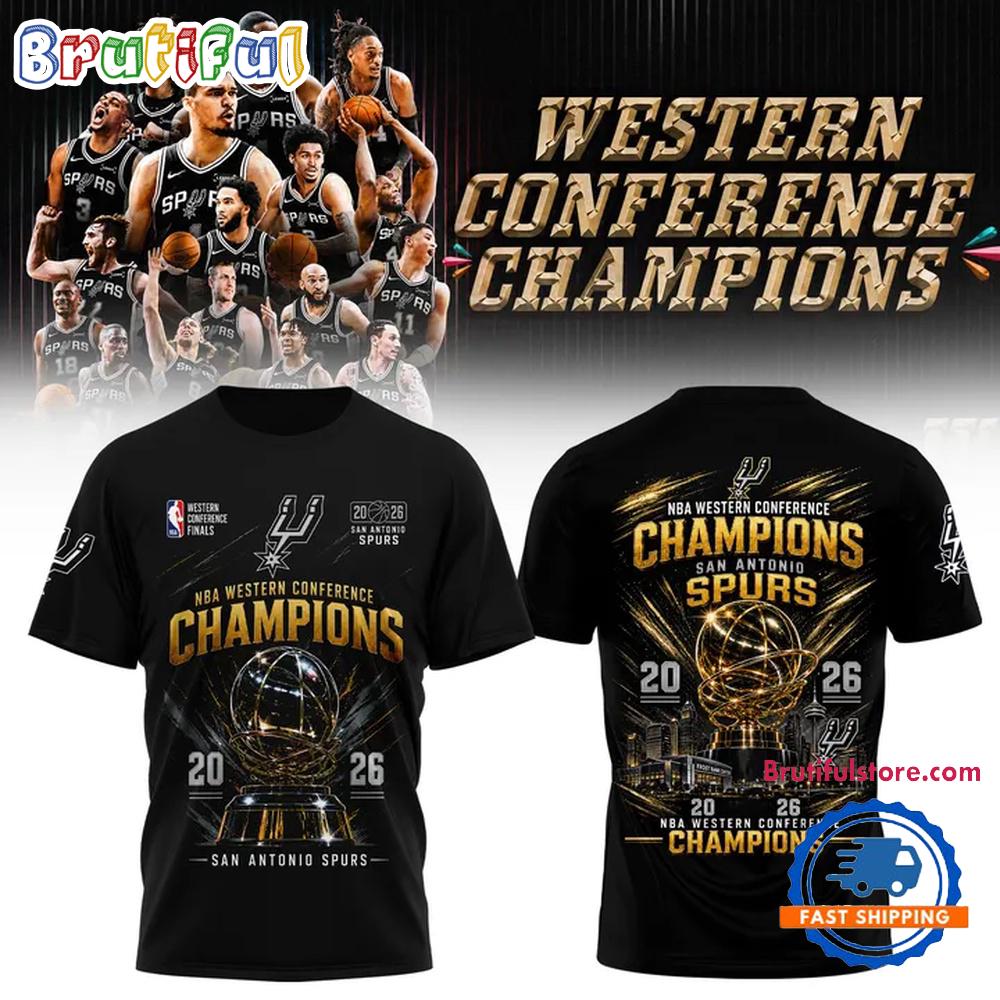 San Antonio Spurs 2026 Western Conference Finals Champions Golden Hoodie T-Shirt
