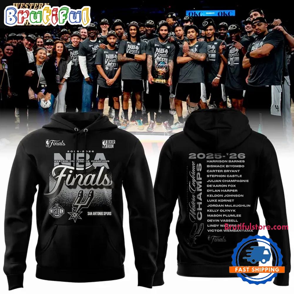 San Antonio Spurs 2026 Western Conference Finals Champions Locker Room Black Hoodie