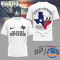 San Antonio Spurs Texas Strong 2025 White 3D Shirt