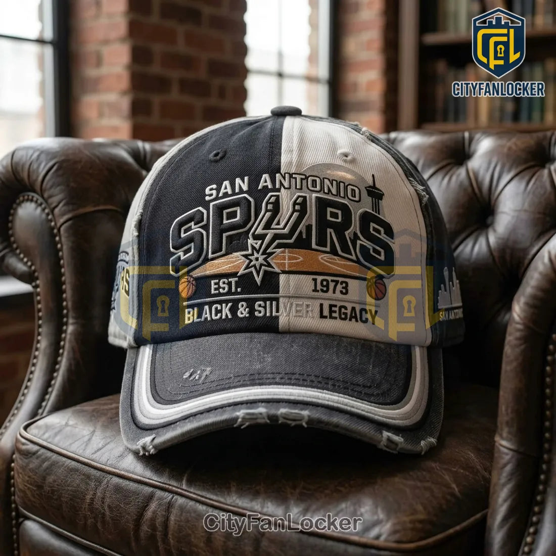 San Antonio Spurs Vintage Distressed Legacy Baseball Cap