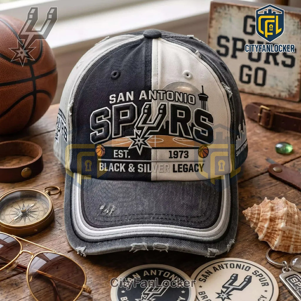 San Antonio Spurs Vintage Distressed Legacy Baseball Cap