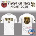 San Diego Padres Baseball Foo Fighter Night 2025 White 3D Shirt