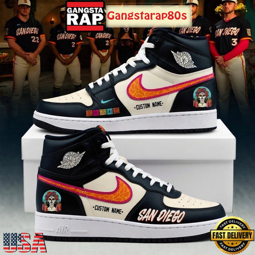 San Diego Padres City Connect New Season 2026 Custom Air Jordan 1 Sneakers Shoes