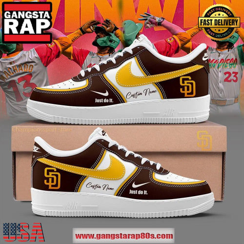 San Diego Padres Just Do It Air Force 1 Running Sneakers Shoes