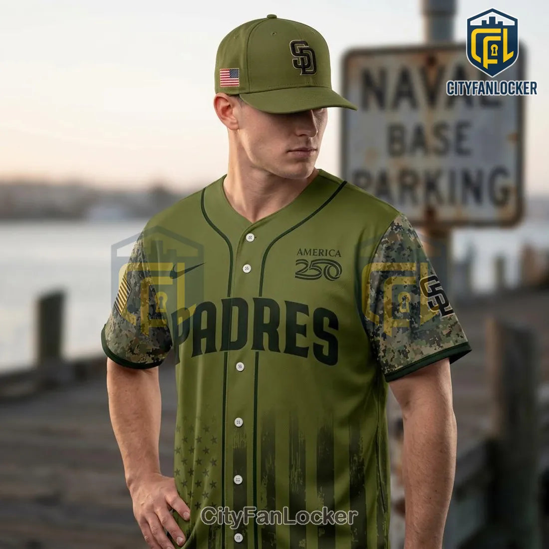 San Diego Padres Military Appreciation 2026 America 250 Baseball Jersey