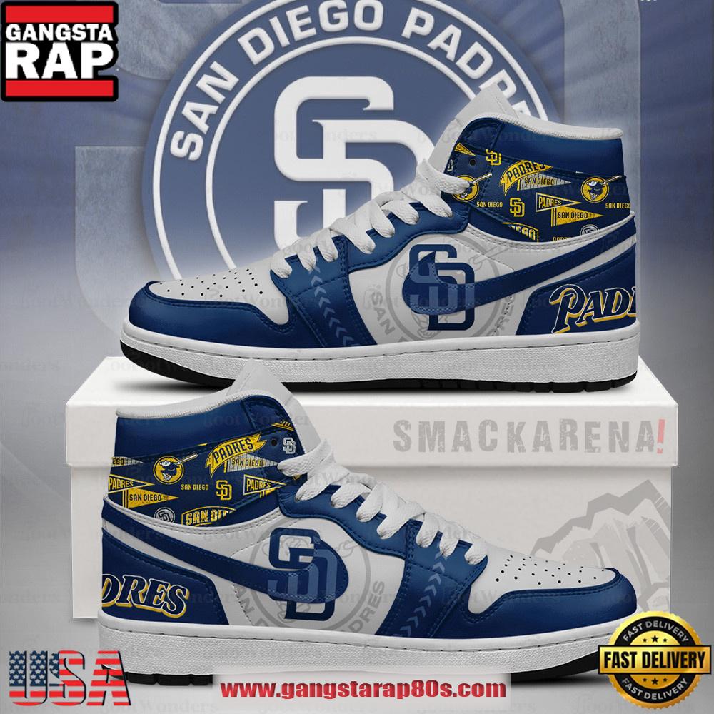 San Diego Padres MLB Unique Sports Air Jordan 1 High Top Shoes Running Sneakers