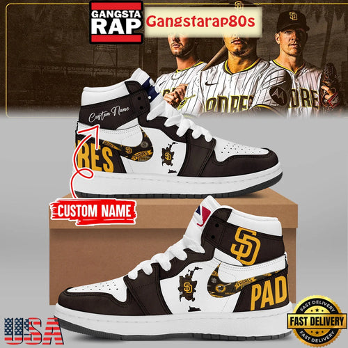 San Diego Padres New 2026 Version Custom Air Jordan 1 Sneakers Shoes