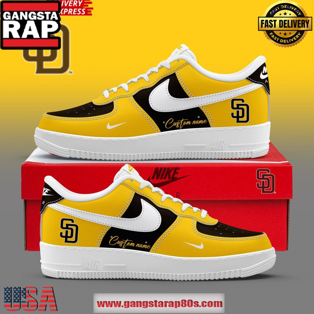 San Diego Padres Personalized Air Force 1 Running Sneakers Shoes