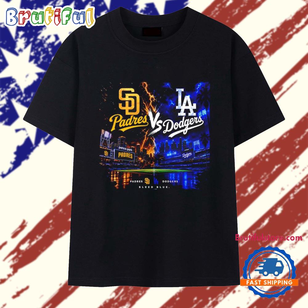 San Diego Padres vs Los Angeles Dodgers Bleed Blue T Shirt