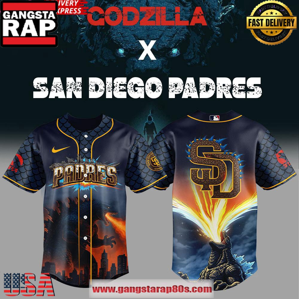 San Diego Padres x Godzilla Special Edition Baseball Jersey Shirt