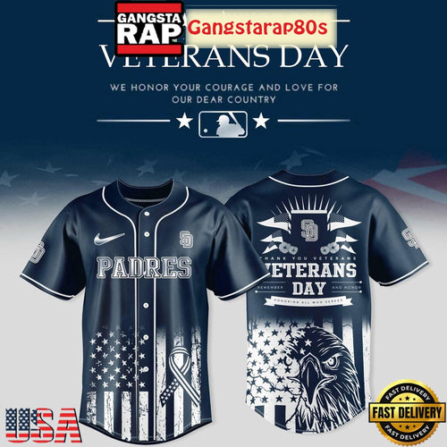 San Diego Padres x Veterans Day 2025 Baseball Jersey Shirt