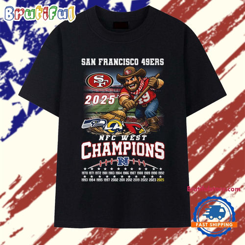 San Francisco 49ers 2025 NFC West Champions Mascot Vintage T Shirt
