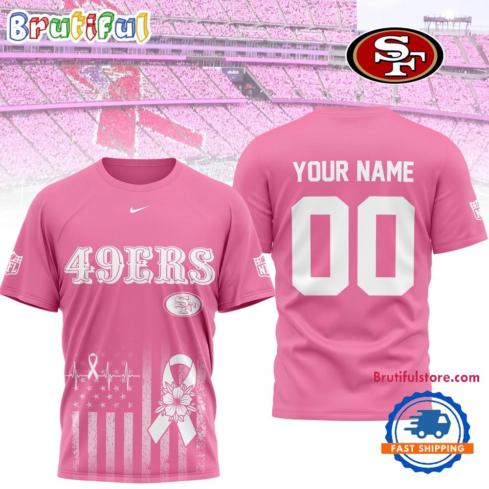 San Francisco 49ers 2026 NFL Breast Cancer Awareness Custom 3D Shirt