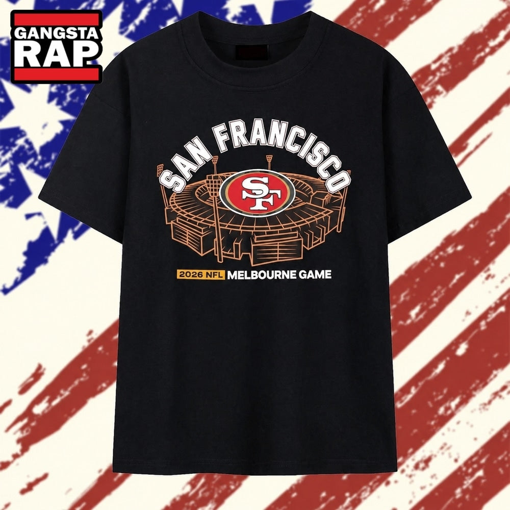 San Francisco 49ers 2026 NFL Melbourne Game T Shirt