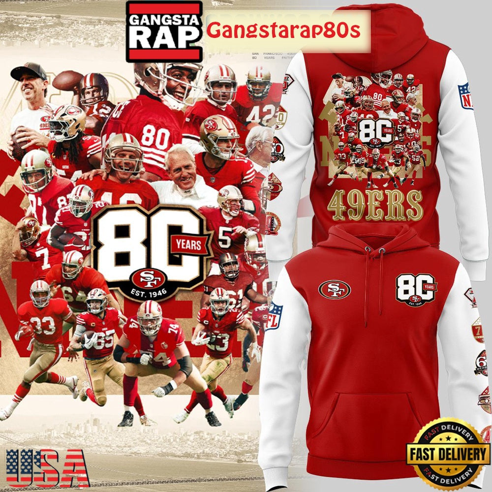 San Francisco 49ers 80 Years Faithful Unisex Hoodie