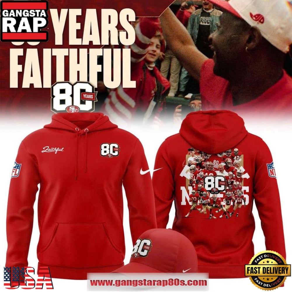 San Francisco 49ers 80th Anniversary Locker Room 2026 Red Special Edition Hoodie
