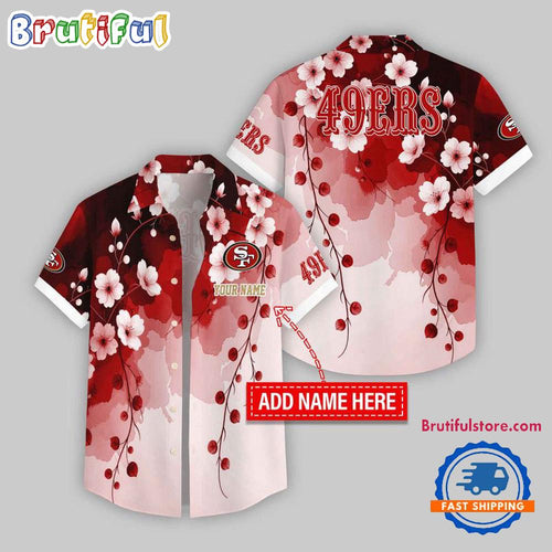 San Francisco 49ers Flower Pattern Trendy Summer Button Hawaii Shirt