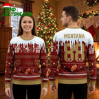 San Francisco 49ers Football Helmet And Snowflake Ugly Christmas Sweater