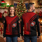 San Francisco 49ers Geometric Logo Pattern Ugly Christmas Sweater