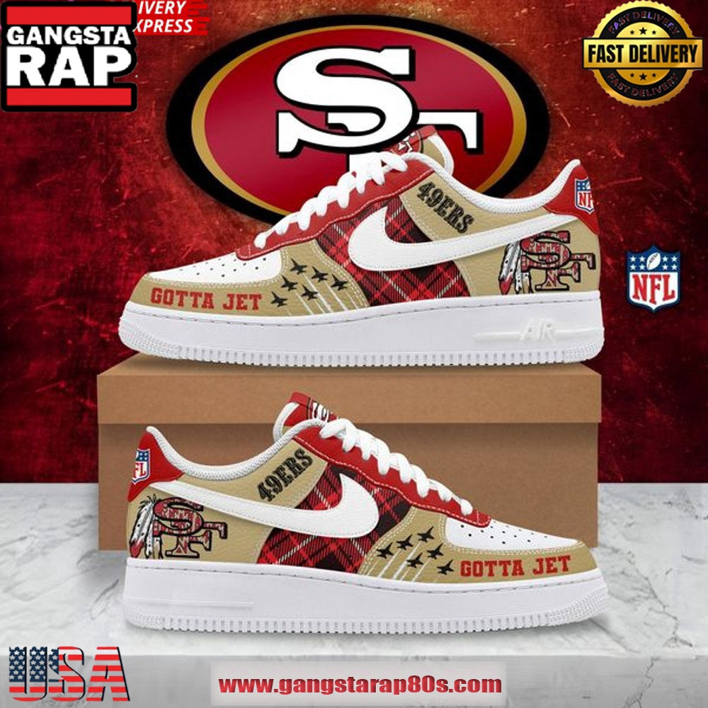 San Francisco 49ers Gotta Jet Air Force 1 Running Sneakers Shoes