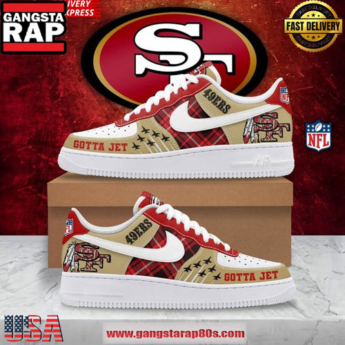 San Francisco 49ers Gotta Jet Air Force 1 Running Sneakers Shoes