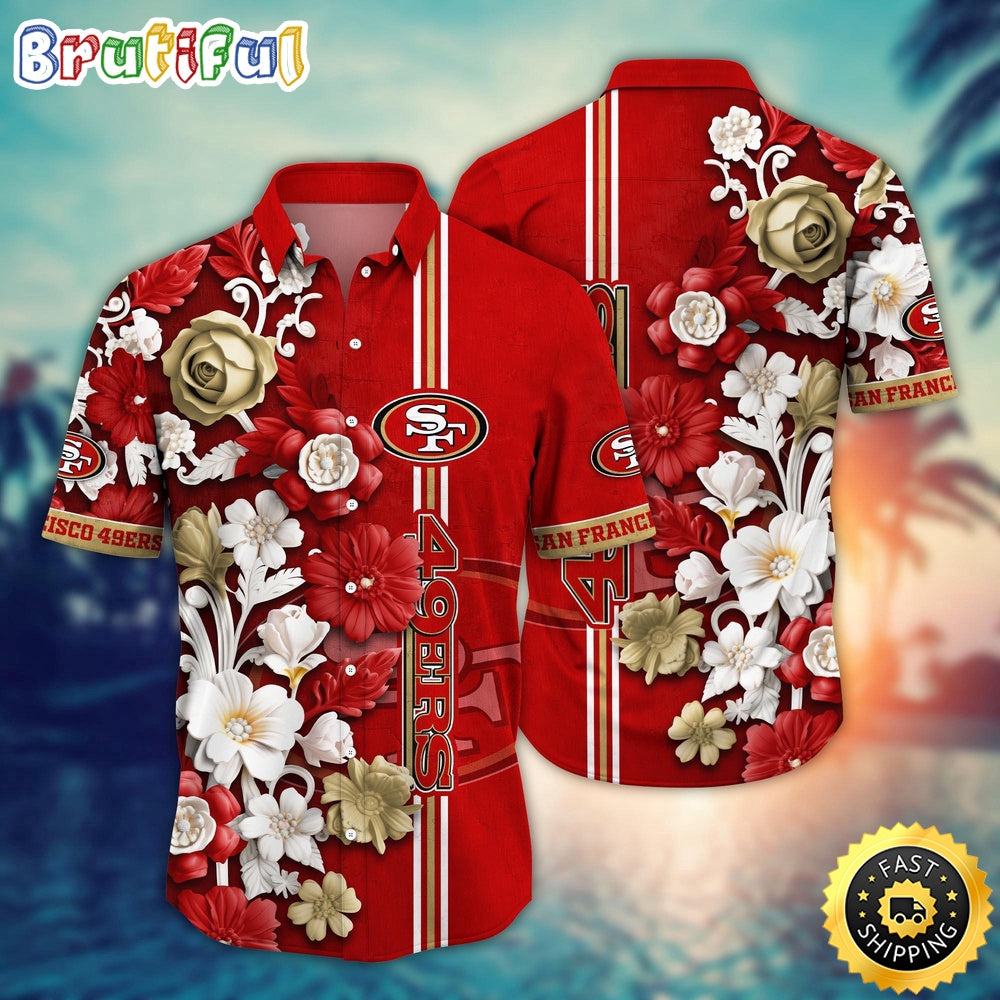 San Francisco 49ers Hawaii Shirt Flower Aloha Shirt For Football Fans