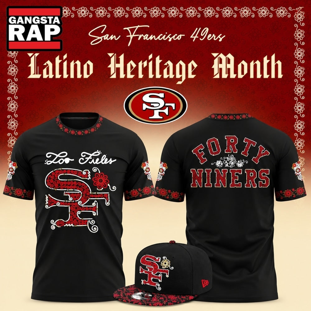 San Francisco 49ers Latino Heritage Month 2026 Black Graphic T Shirt