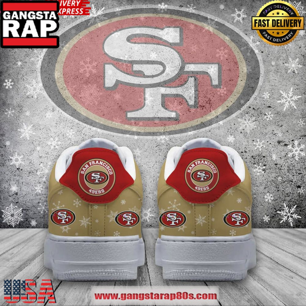 San Francisco 49ers Merry Christmas Air Force 1 Running Sneakers Shoes